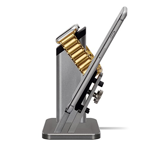 Apple-Watch-StandZIKU-2-in-1-Aluminum-Charging-stand-Dock-Station-Support-Apple-Watch-3-2-and-All-iPhone-88-plusiPhone-XSE76SPLUS-with-Various-CaseGray