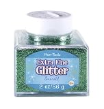 Sulyn Extra Fine Emerald Green Glitter Stacker Jar, 2 Ounces, Non-Toxic, Stackable and Reusable Jar, Multiple Slot Openings for Easy Dispensing and Mess Reduction, Green Glitter, SUL50869