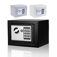 Moroly Security Safe with Digital Electronic Lock, Office/Home Safe Box, Steel Alloy Safe - Includes Keys and Batteries (US Stock) (Black-New)