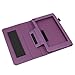 BIRUGEAR Purple SlimBook Leather HandStrap Folio Stand Case with Stylus for Hisense Sero 7 LT (Lite) - 7'' Android Tablet