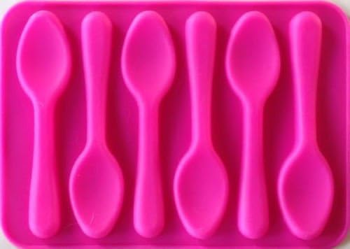 Candy Molds Rectangles Trays Reusable Non-stick Spoons Designs Pink 6 Cavity 3.5" Long x 1" Wide Silicone Mold Christmas for Fondant Gum Paste Chocolate Crafts Cookies 1Pcs