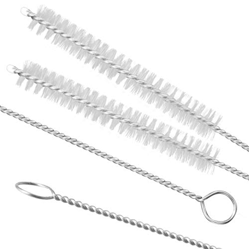 GFDesign Drinking Straw Cleaning Brushes Set 17" Extra Long 1/2" Extra Wide Pipe Tube Cleaner Nylon Bristles Stainless Steel Handle - 17" x 1/2" (12 mm) - Set of 4