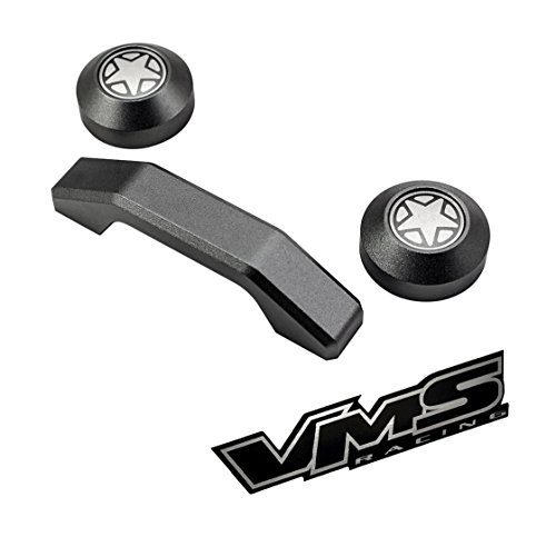 VMS RACING Gunmetal Windshield Bumper Rests and Footman Loop Bar Tie Down 3pcs 3 Piece Set Kit Compatible with Jeep Wrangler Sport Sahara Rubicon Unlimited TJ TJL LJ 97-06 1997-2006