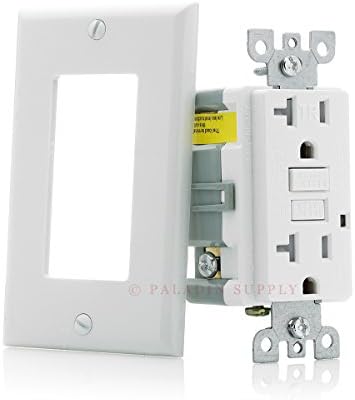 Paladin 20A Tamper Resistant GFCI GFI Receptacle Outlet w/Wallplate & LED Indicator - UL Certified, White, 20 Amp 125v (1 Pack)