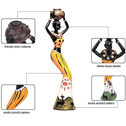 Ensilife 3 Piece Set African Women Figure Art Statues,Women Figure