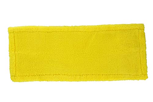 Quickie Floor Mop Microfiber Replacement Head/Refill, Machine Wash, Yellow, Compatible with Quickie Mop for Hardwood/Tile/Laminate Floors
