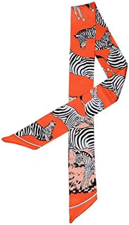 AOYOMO Printed Handbag Handle Wrap Ribbon Silk Twilly Scarf Hair Band