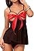 MIYU Womens Sexy Lingerie with Bowknot Open Cup Babydoll See-Through Underwear Sleepwear Black Plus Size (XXX-Large, Black)