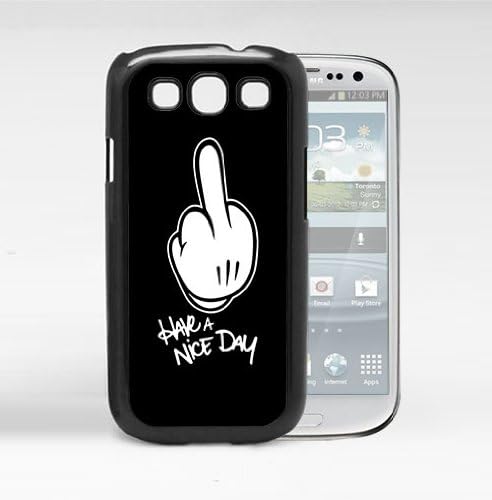Dessin Anime Doigt D Honneur Citation Have A Nice Day Hard Snap On Telephone Portable Coque Samsung Galaxy S3 I9300 Amazon Fr High Tech