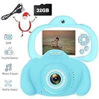 CamKing Kids Camera for Girls or Boys, Kids camera with music playback and game,Anti-Drop Kid Digital Camera with Soft Silicone Shell and 8 Mega Pixel Dual Lens 2.4 inch HD Screen with Mic, Great Gift