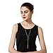 Gold Plated Lariat 2 Tassel Bar Necklace Open Circle Y-Necklaces Vertical Bar Looped Long Necklaces for Women