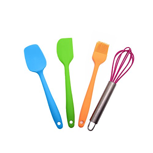 SET OF FOUR MULTI COLORED KITCHEN UTENSILS