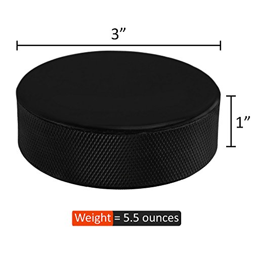 Set of 12 - Hockey Pucks - Hard Rubber, Non-Regulation 5.5 oz. - Practice/Play.