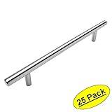 Cosmas® 404-160SS True Solid Stainless Steel Construction 3/8 Inch Slim Line Euro Style Cabinet Hardware Bar Handle Pull - 6 5/16