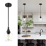 VICNIE Modern Pendant Light, 1-Light Black Hanging