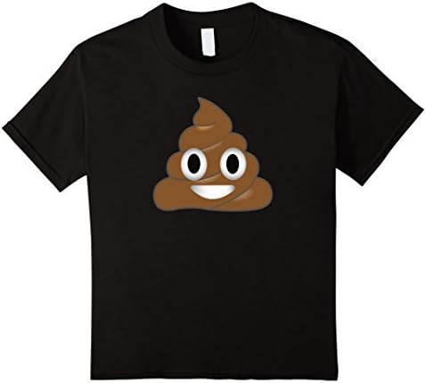 Kids Emoji Poop Shirt ~ Novelty Funny t-shirt for Men Women Kids 8 Black