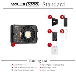 ZHIYUN MOLUS X100 LED Video Light,Portable 100W