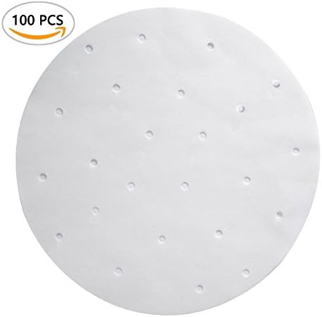 Time Roaming 9 inch Perforated Parchment Steamer Paper Liners, Pack of 100
