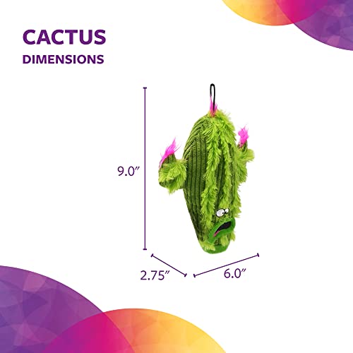 TrustyPup Tough 'N Fun Cactus Squeaky Plush Dog Toy, Chew Guard