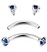 FIBO STEEL 5Pcs Stainless Steel 16G 10MM Bar Length Curved Barbell Eyebrow Piercing Jewelry
