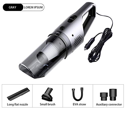 Choosebuy Car Vacuum Cleaner, 120W High Power Handheld Vacuum Cleaner, Wet/Dry Strong Suction 5000PA, Portable Family Car Dual-Use Mini with 16.4FT(5M) Stronger Power Corded Car Vacuum (Gray)