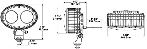 J.W. Speaker 1706311- Model 770 BLU 12-110V LED Blue Material Handling Safety Spot Light 5" x 3" Oval