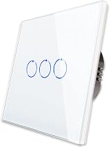 CNBINGO Touch Light Switch 3-Gang White Glass Panel LED Backlight 240V view 1