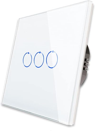 CNBINGO Touch Light Switch 3-Gang White Glass Panel LED Backlight 240V