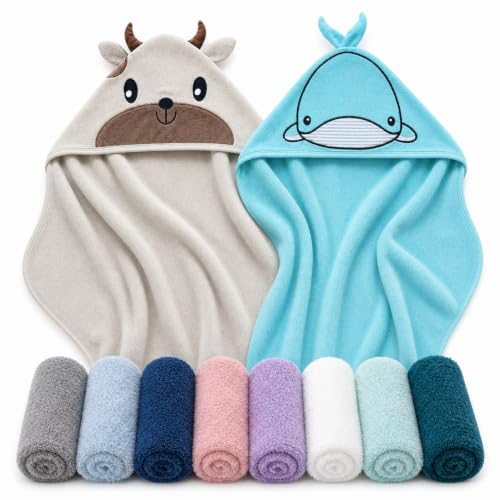 Cute Castle Baby Hooded Towel Set with Washcloths