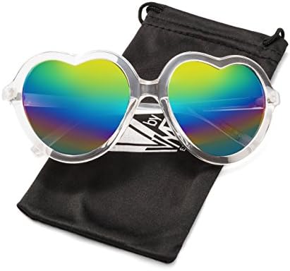V by VYE Unicorn Hearts for Women with Rated UV Protection- Plastic Frame Sunglasses- Stylish Fashion Glasses for Beach, Festivals, Sports, and Outdoors