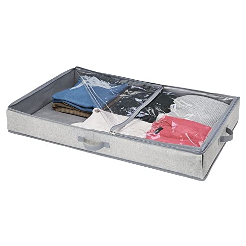 mDesign Soft Fabric Under Bed Storage Organizer Holder Bag for Clothing