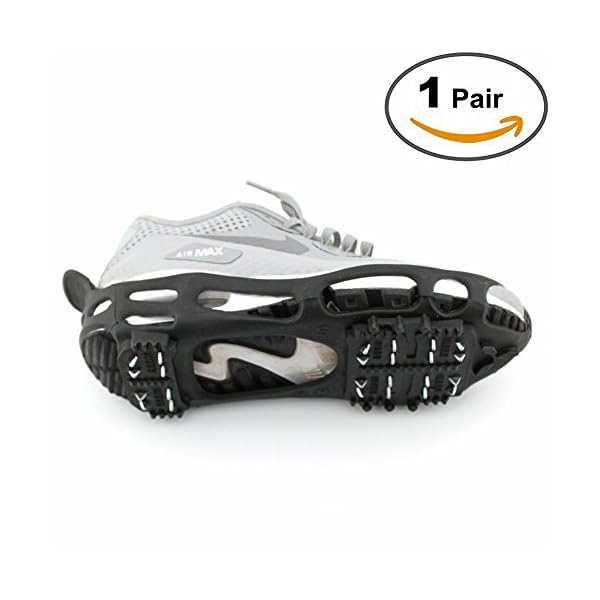 ODIER Shoe Ice Cleats 24 Teeth Ice Grippers 10 Teeth Cleats Shoes Designed for Walk on Ice Snow