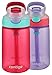 Contigo AUTOSPOUT Straw Gizmo Flip Kid Water Bottles, 14oz, Cherry Blossom/Wisteria, 2-Pack