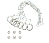 SIX PACK of Roller Window Shade OFF-WHITE Crochet RING PULLS & HIGBEE BUTTONS