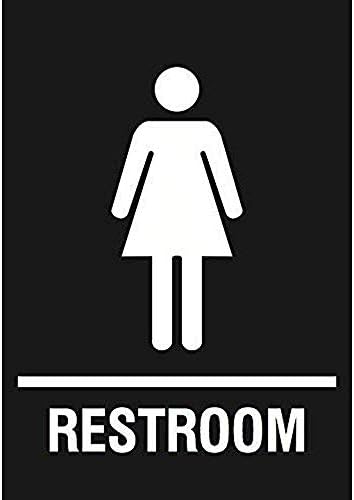Womens Bathroom Black Sign Restroom Women Public Toilet Signage Aluminum Metal Single