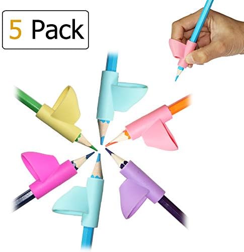 Sanp 5 Packs Pencil Training Writing AIDS Claw Correction Finger Grip for Kids Preschoolers Children Adults Students-Special Needs, Colorful