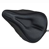 Superdream® Black soft gel relief bike saddle seat cushion pad cover (straight and triangle groove)