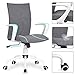 Amolife Home Office Desk Chair Computer Chair with Removable Arms and Wheels Mid Back Cloth Morden, Heather Grey