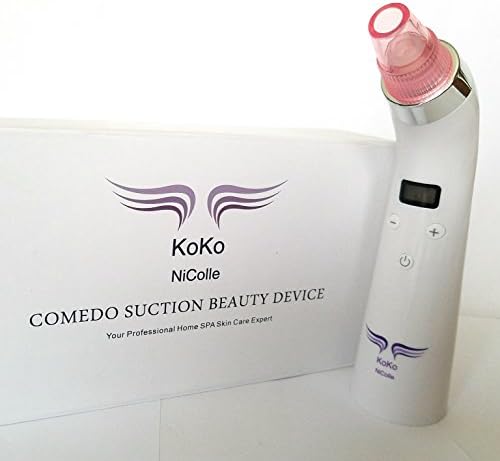 Comedo Suction Microdermabrasion Diamond Machine Blackhead Removal Rechargeable Skin Peeling Machine By KoKo NicoLLe, Comedone Extractor Set- White (White)
