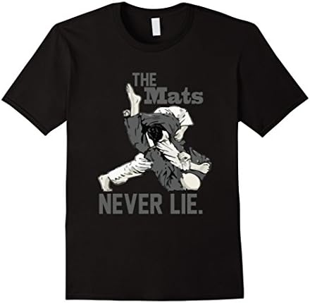 Mens Grappling Wear - The Mats Never Lie Jiu Jitsu Tshirt Large Black
