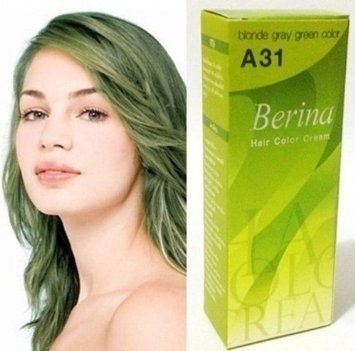 Buy Berina Permanent Hair Dye Color Cream A31 Blonde Gray Green
