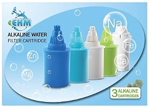 Image of EHM 3 Pack Alkaline Mineral Water Filters Replacement Cartridges (Blue)