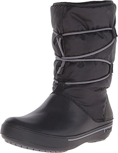 crocs Women's Crocband II.5 Cinch W Snow Boot, Black/Charcoal, 6 B(M) US