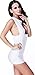 Women's Sleeveless Dress Bandage Mini Dress, White, One Size
