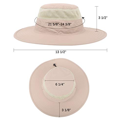 Jane Shine Outdoor Sun Hat Quick-Dry Breathable Mesh Hat Camping Cap Khaki Pink