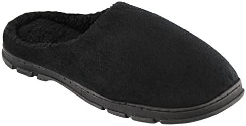 Mens Basic Open Back Slippers with Warm Fleece Lining