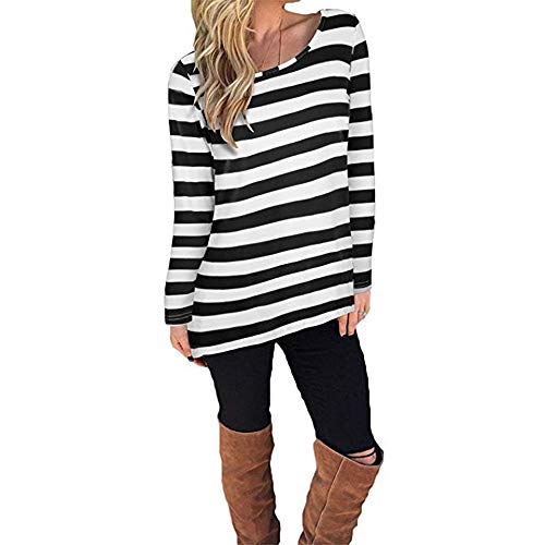 camiseta rayas blanca y negra mujer