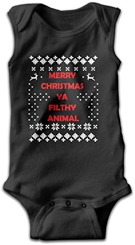 Merry Christmas Ya Filthy Animal Cotton Baby Boy Girl Sleep , Footless, Sleeveless