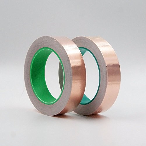 2pcs HobbyUnlimited Copper Foil Tape with Conductive Adhesive (1inch X 27yards) - Slug Repellent, EMI Shielding, Stained Glass, Paper Circuits, Electrical Repairs - Top Quality - Thumbnail 4