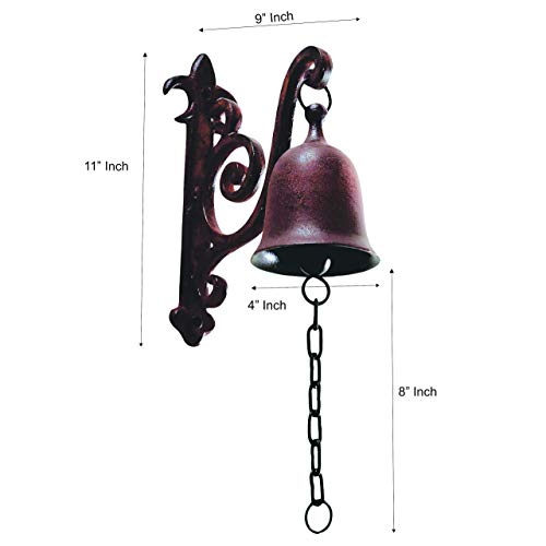DECONOOR Vintage Cast Iron Dinner Bell as Entry Door Bell, Outside